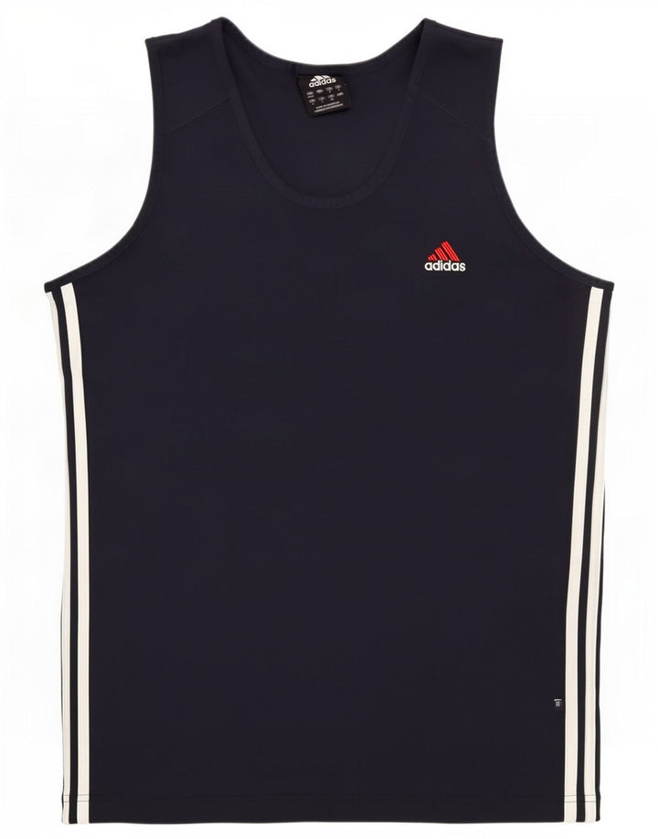 Adidas Mens Vest Top UK 42/44 Grande Azul Marinho Poliéster