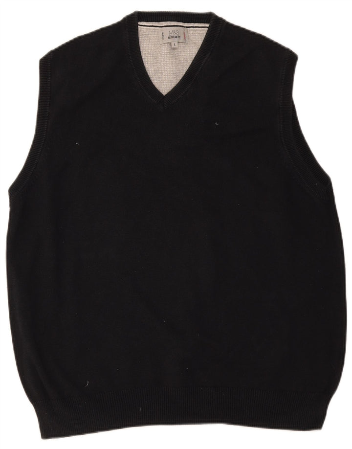 MARKS & SPENCER Mens Regular Fit Colete Regata Grande Preto