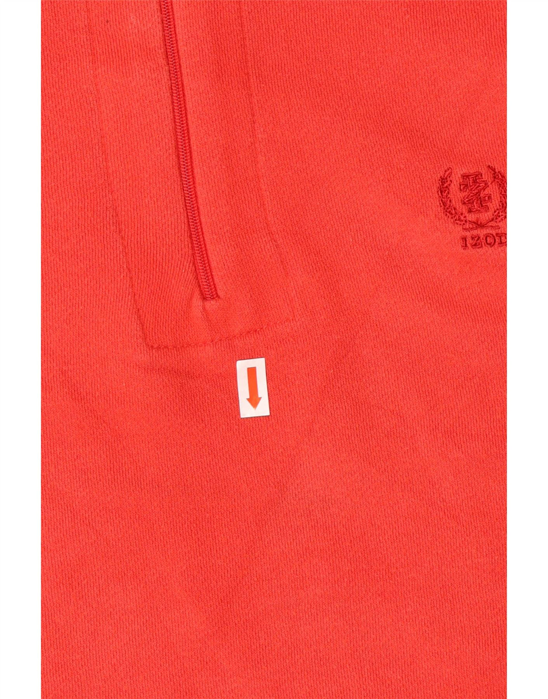 Suéter masculino Izod com zíper 1/4 pequeno algodão vermelho