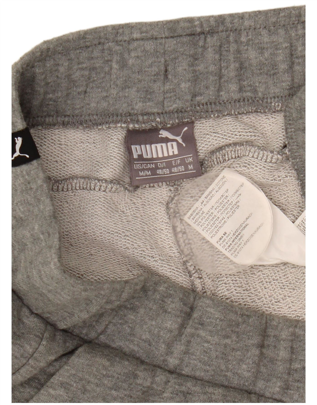 Shorts esportivos masculinos Puma Graphic cinza médio algodão manchado