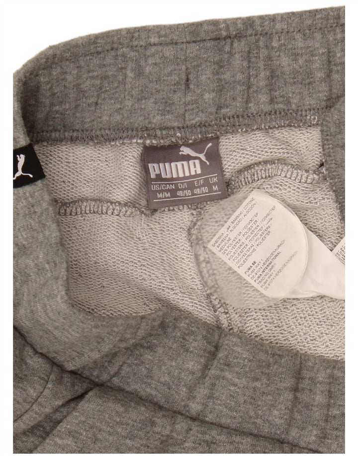 Shorts esportivos masculinos Puma Graphic cinza médio algodão manchado