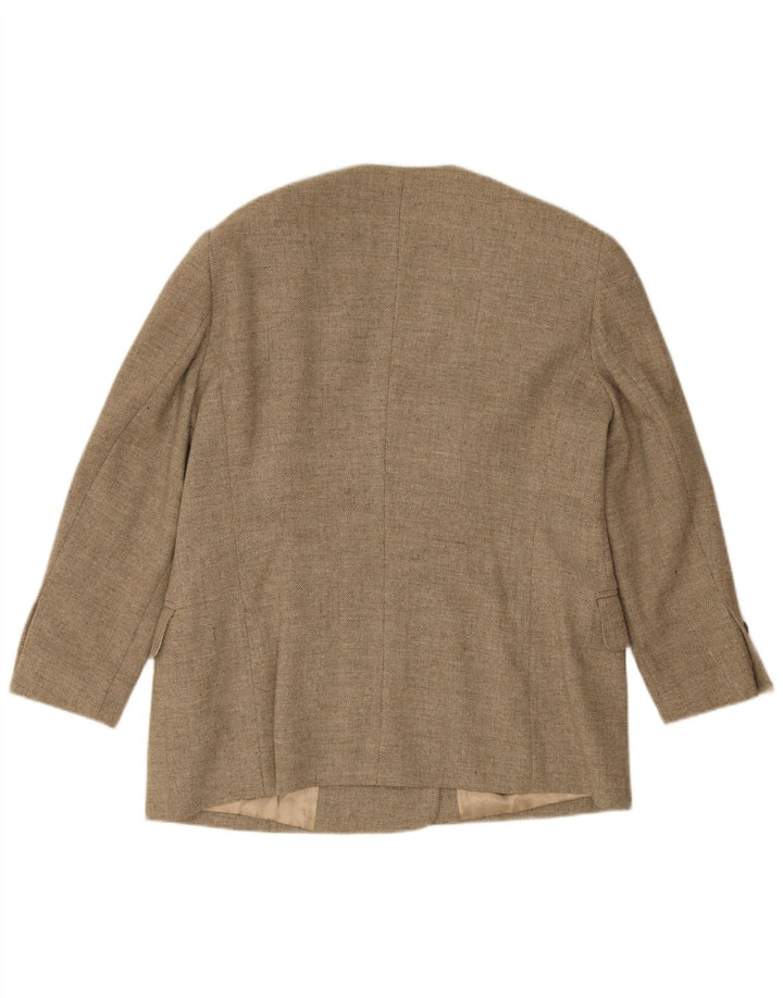 Escada Womens Double Breasted Blazer Jacket EU 44 XL Grey Wool
