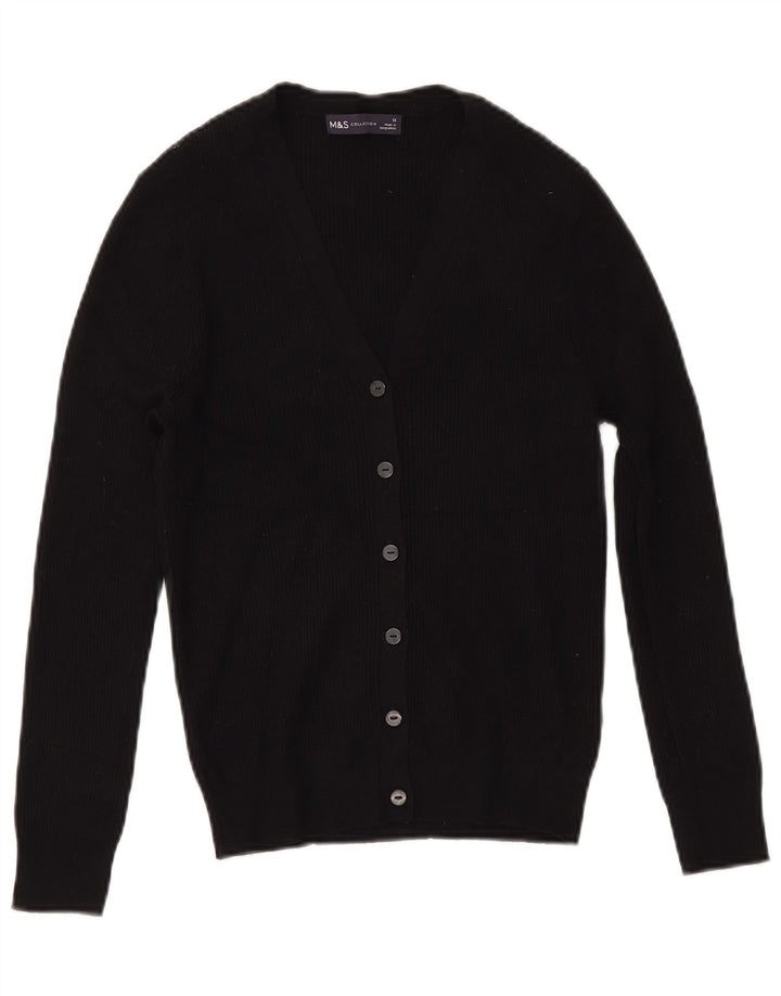 Suéter cardigã feminino Marks & Spencer Reino Unido 12 viscose preta média
