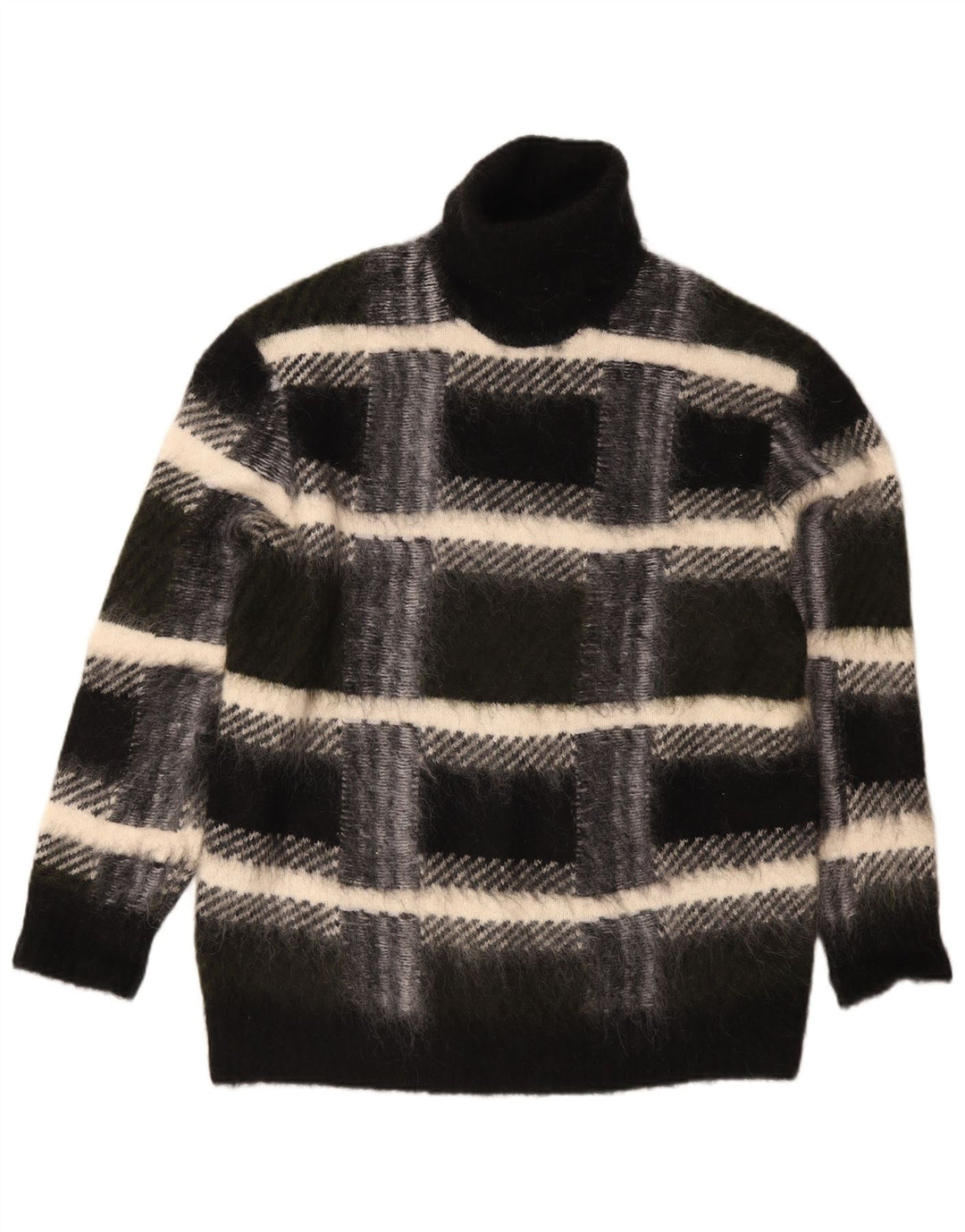 Cos suéter feminino oversized com gola redonda Reino Unido 14 xadrez preto médio