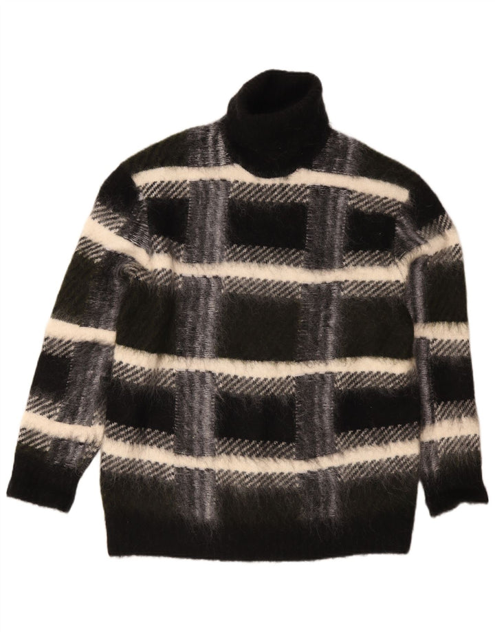 Cos suéter feminino oversized com gola redonda Reino Unido 14 xadrez preto médio
