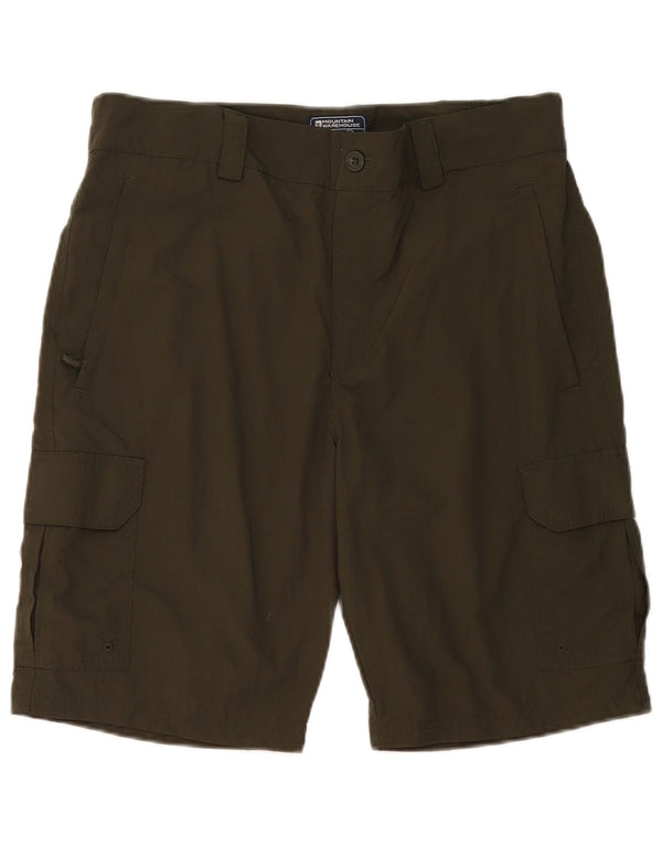 Shorts cargo feminino Mountain Warehouse W34 grande poliamida cáqui
