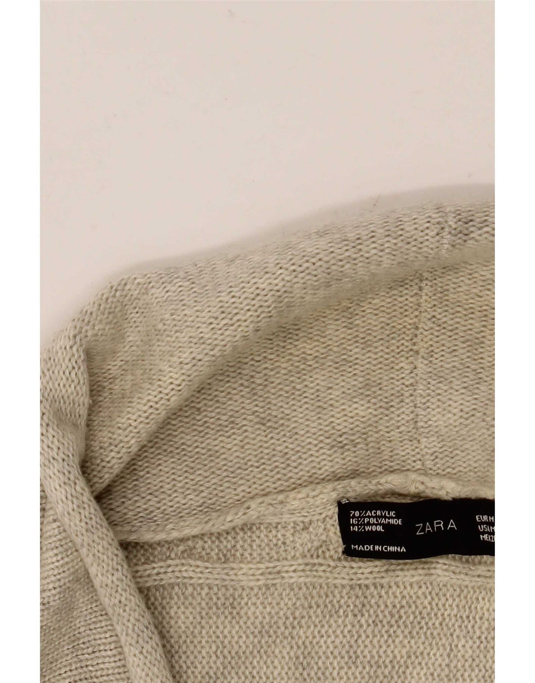 Bolero Jumper feminino Zara UK 12 cinza médio manchado