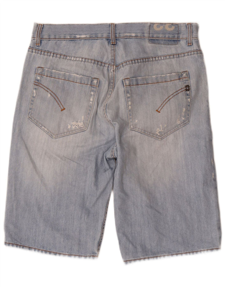 Shorts jeans masculino Dondup desgastado W33 algodão azul médio