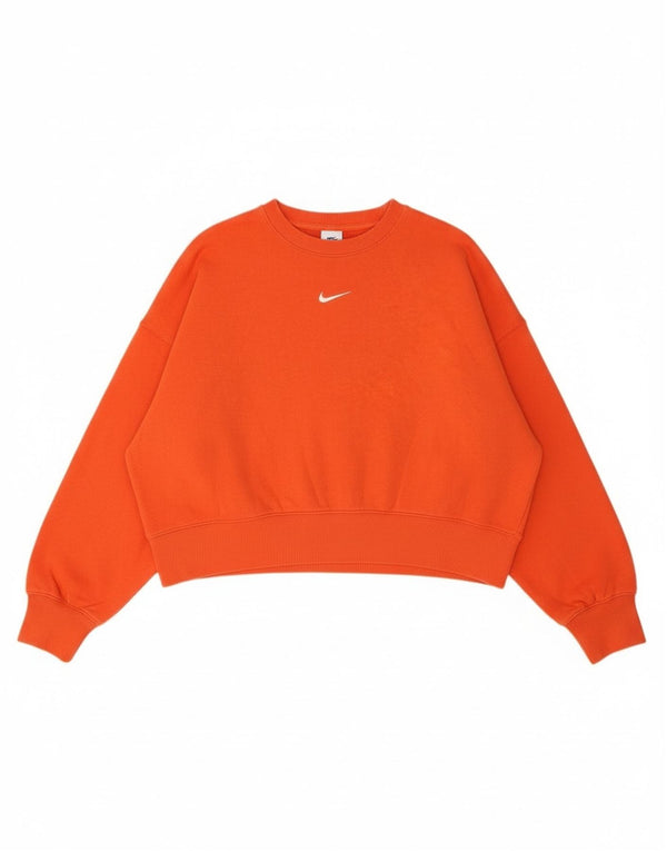 Nike Womens Crop Oversized Moletom Jumper UK 14 Médio Algodão Vermelho