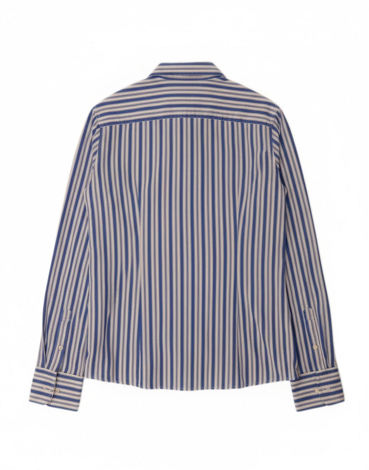 Camisa feminina TOMMY HILFIGER EUA 8 algodão listrado azul médio