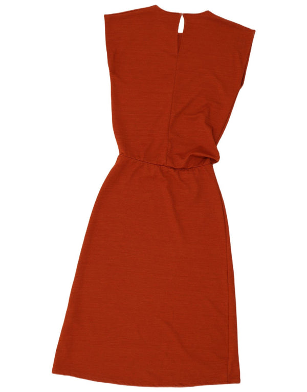 Vestido maxi feminino Zara Reino Unido 14 poliéster marrom médio