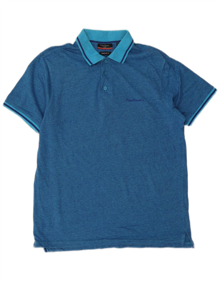 Camisa polo masculina Pierre Cardin Regular Fit algodão azul médio