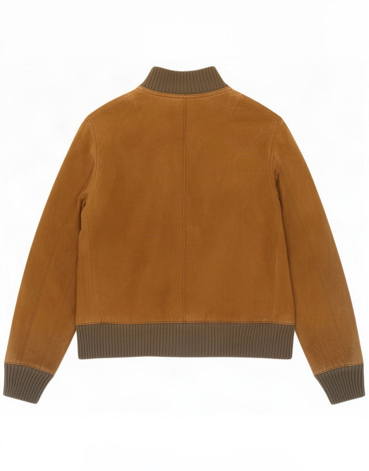 Jaqueta bomber masculina vintage de camurça UK 34 XS marrom