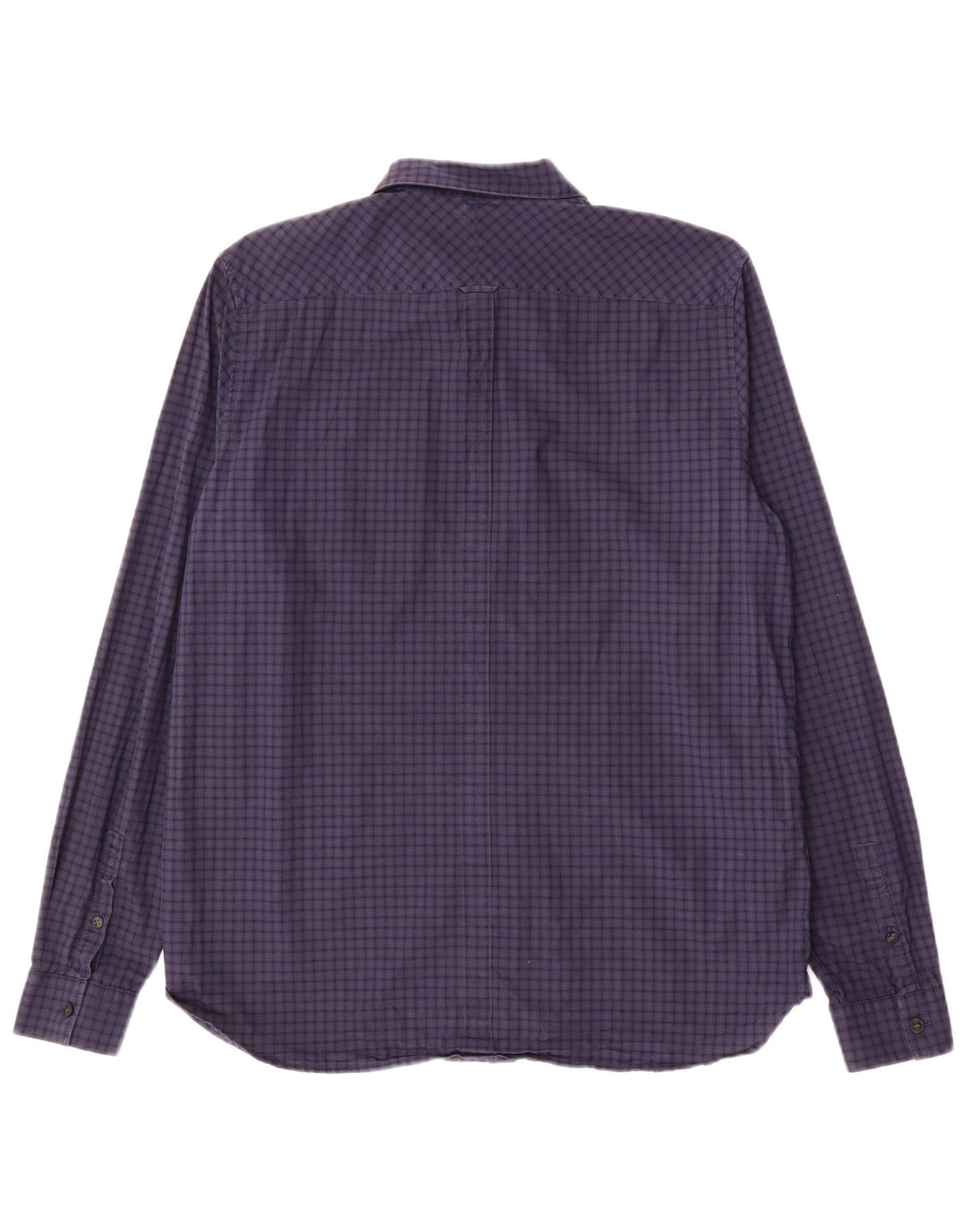 Camisa masculina FRED PERRY grande algodão guingão azul marinho