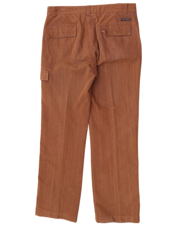 Calça cargo reta masculina Navigare IT 50 grande W32 L30 marrom espinha de peixe