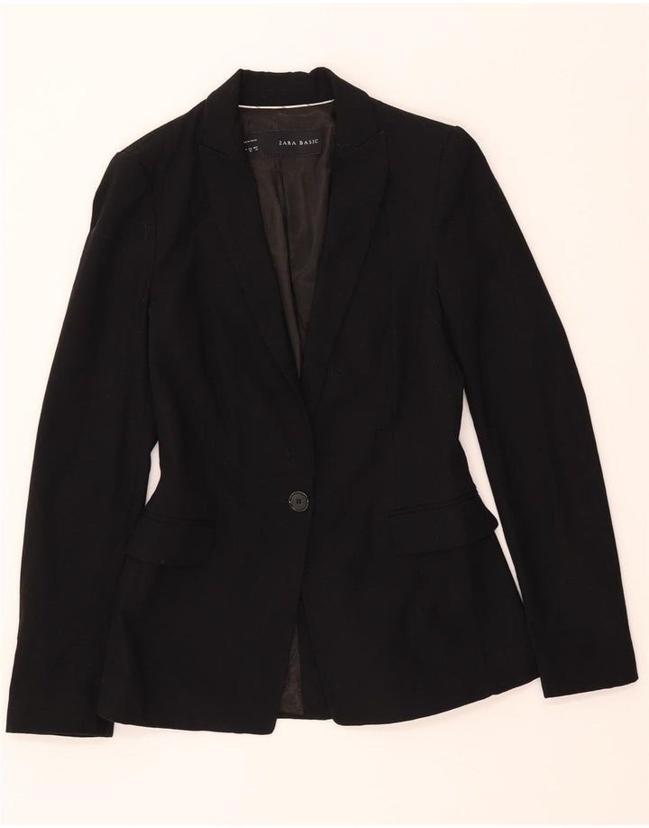 Jaqueta blazer feminina ZARA com 1 botão EU 34 2XS preta
