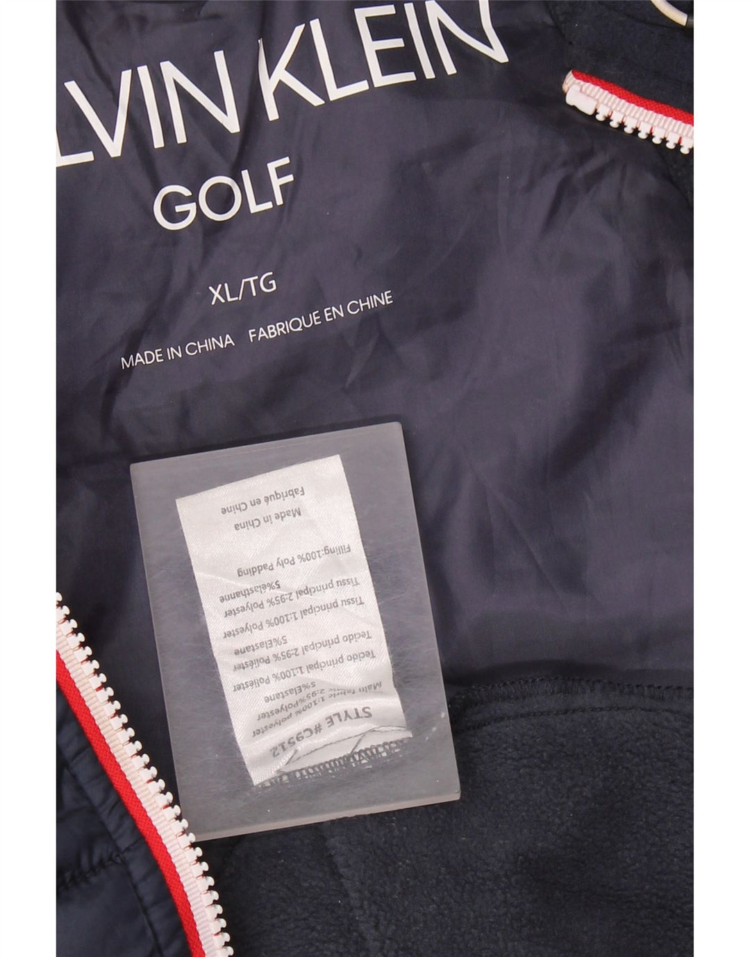 Colete acolchoado masculino CALVIN KLEIN UK 42 XL azul marinho poliéster