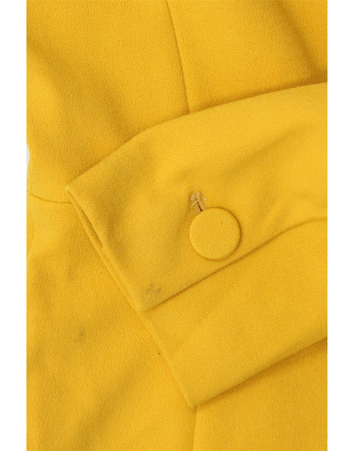 ZARA Womens Open Blazer Jacket UK 10 Pequeno Amarelo