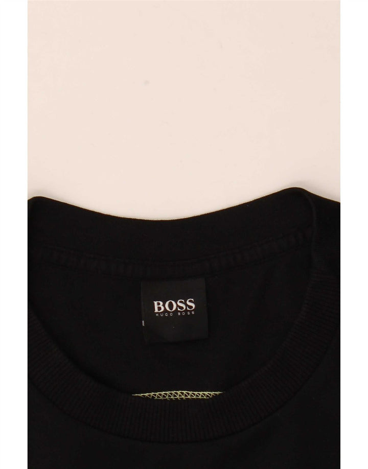 Hugo Boss moletom gráfico masculino jumper grande algodão preto
