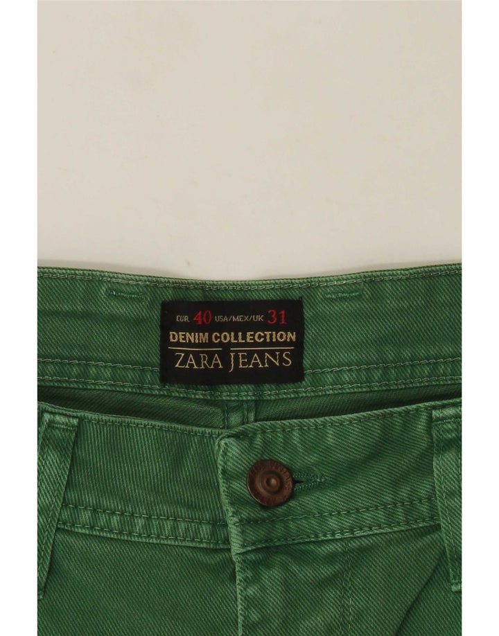 Zara Mens Denim Shorts EU 40 Médio W31 Verde