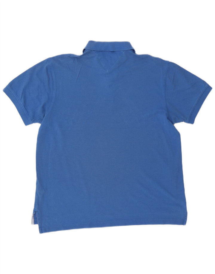 Camisa polo masculina Tommy Hilfiger grande algodão azul