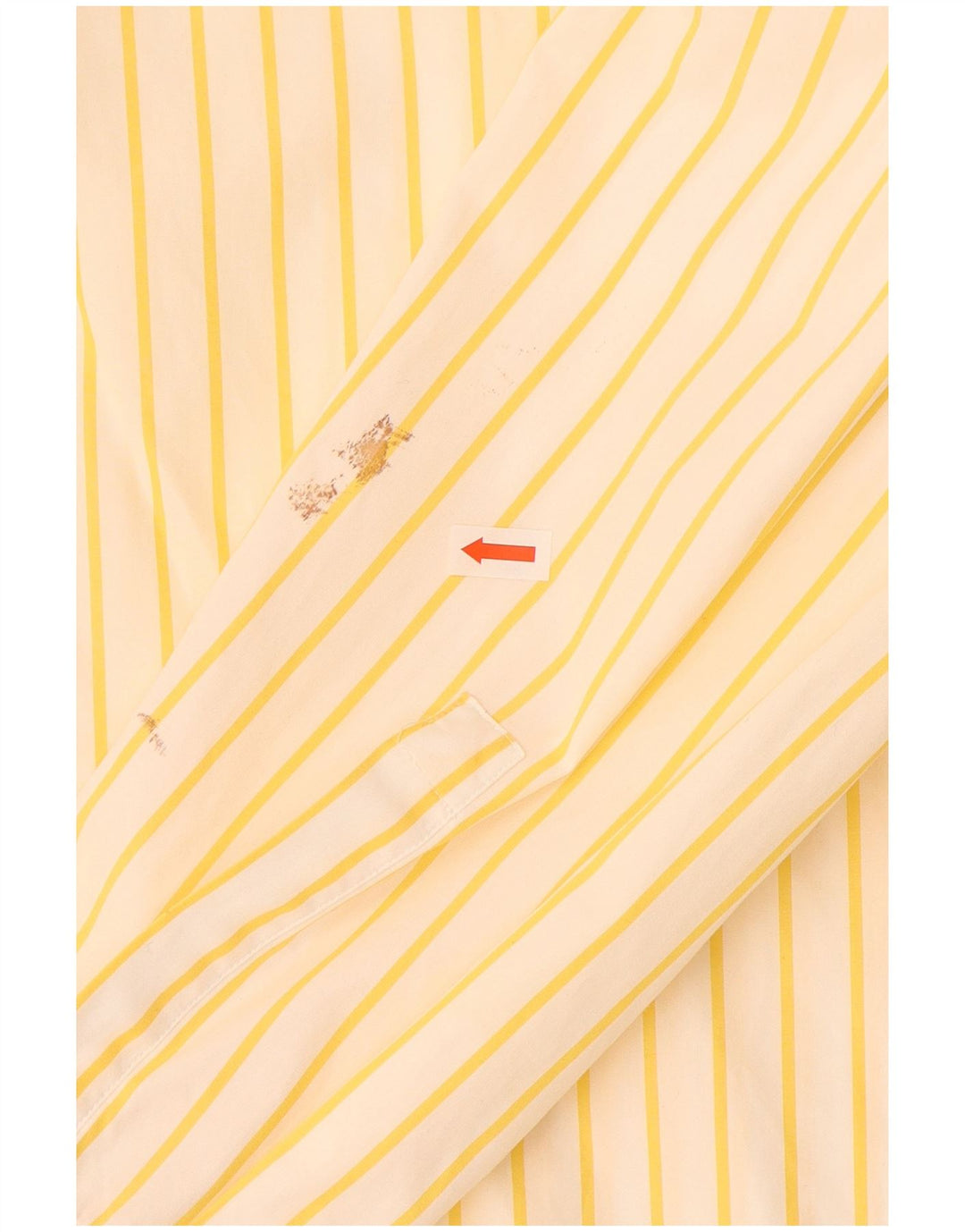 Camisa masculina HUGO BOSS tamanho 40 15 3/4 algodão listrado amarelo médio