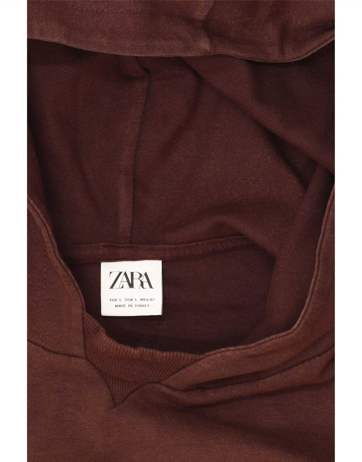 Zara Suéter masculino com capuz grande marrom