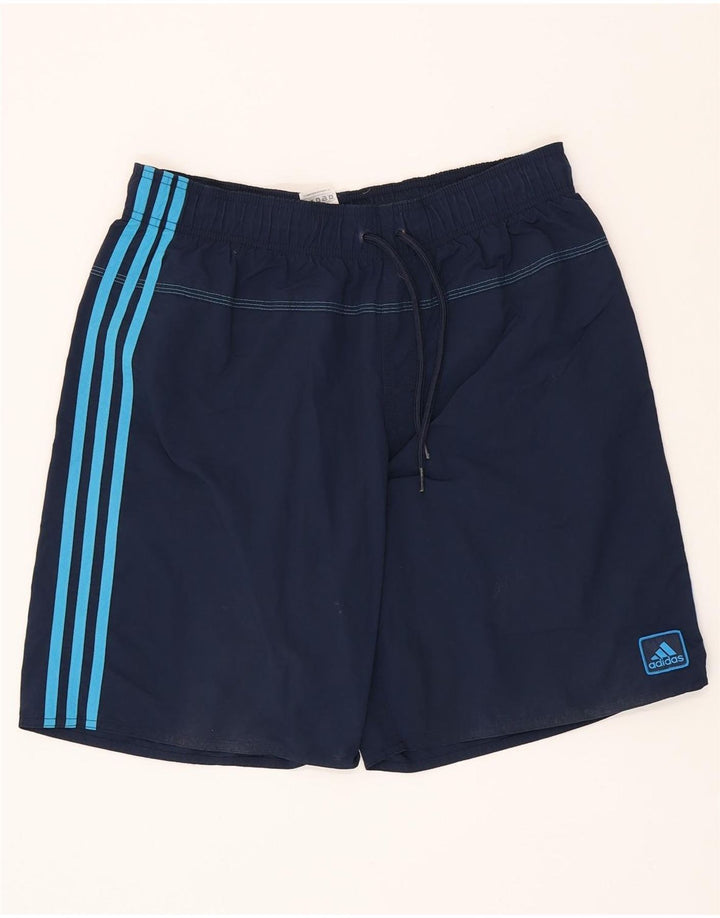 Calções de banho masculinos ADIDAS poliéster azul marinho médio