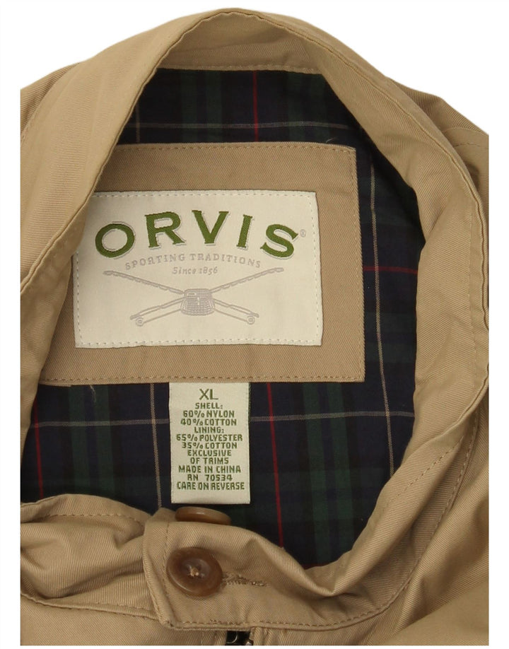 Jaqueta bomber masculina Orvis UK 42 XL bege nylon