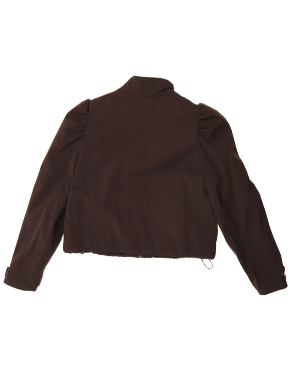 Zara Womens Crop Oversized Bomber Jacket UK 10 Pequeno Preto