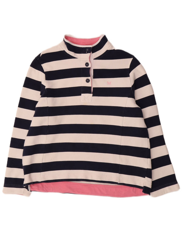 Crew Clothing moletom feminino jumper UK 18 XL azul marinho listrado