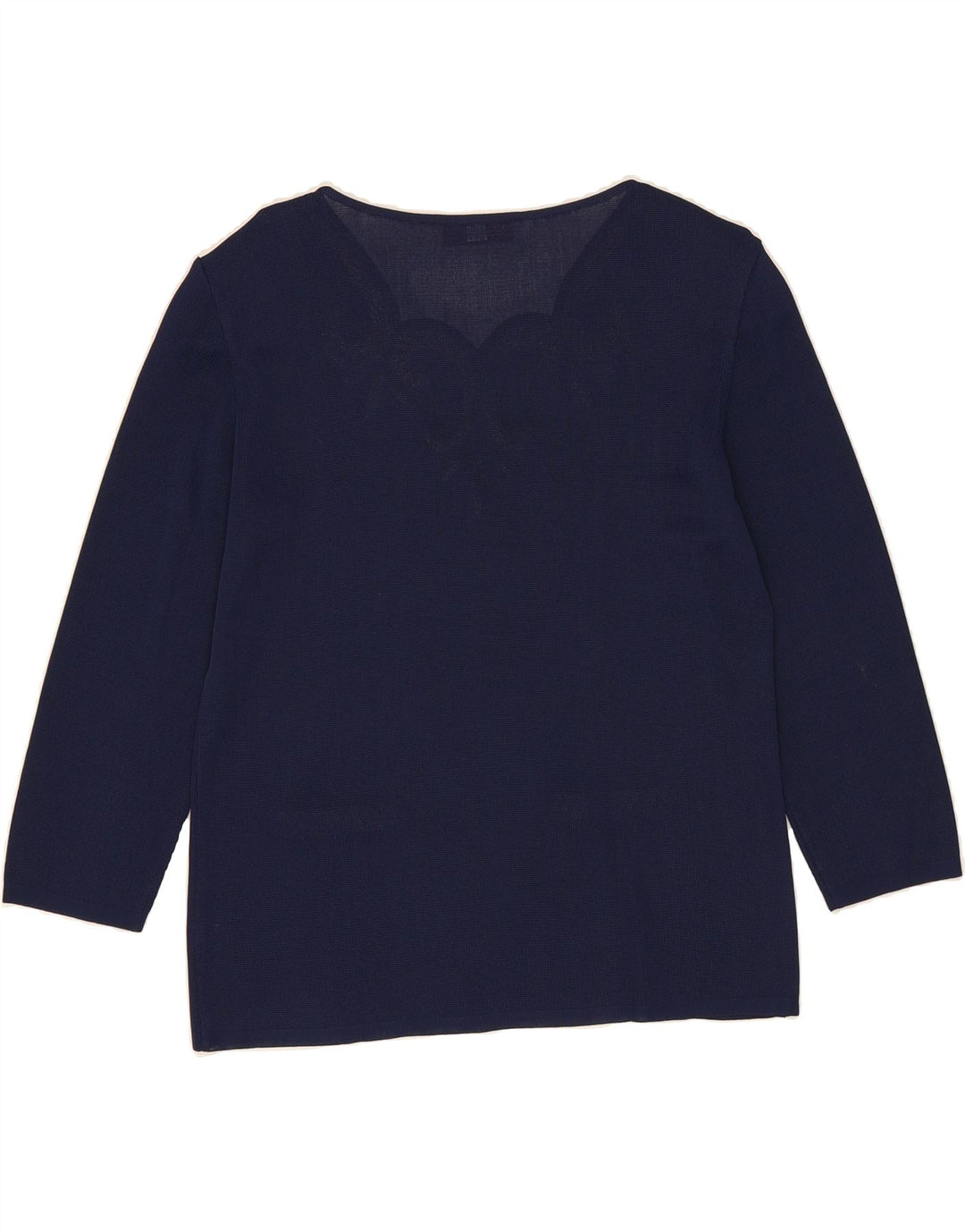 ROCCOBAROCCO Womens V-Neck Jumper Sweater IT 44 Medium Navy Blue Floral Vintage Roccobarocco and Second-Hand Roccobarocco from Messina Hembry 