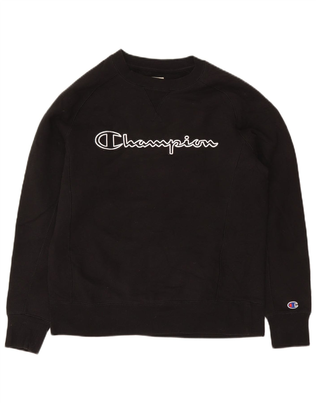 Champion masculino petit gráfico moletom jumper pequeno algodão preto