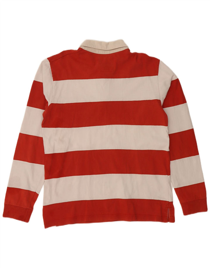 Camisa polo masculina de rugby de manga comprida TIMBERLAND listrada vermelha média