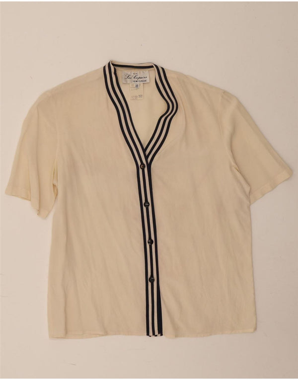 Blusa feminina de manga curta Les Copains IT 48 XL branco listrado