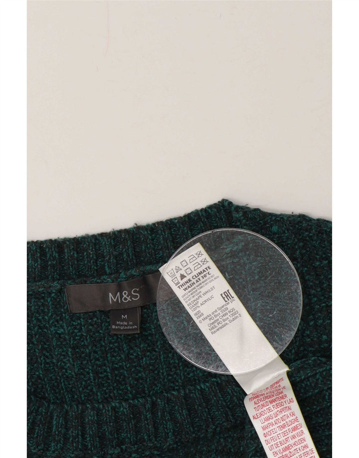 Suéter masculino Marks & Spencer com gola canoa acrílico verde médio