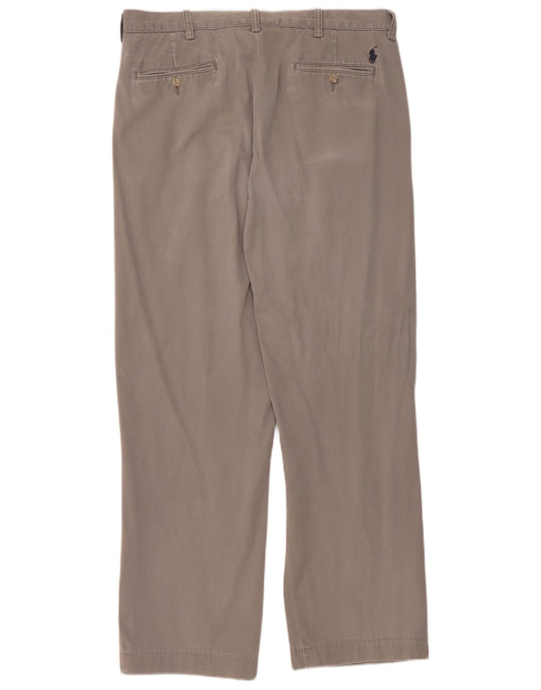 Polo Ralph Lauren Calça Chino Masculina Reta W34 L30 Algodão Cinza