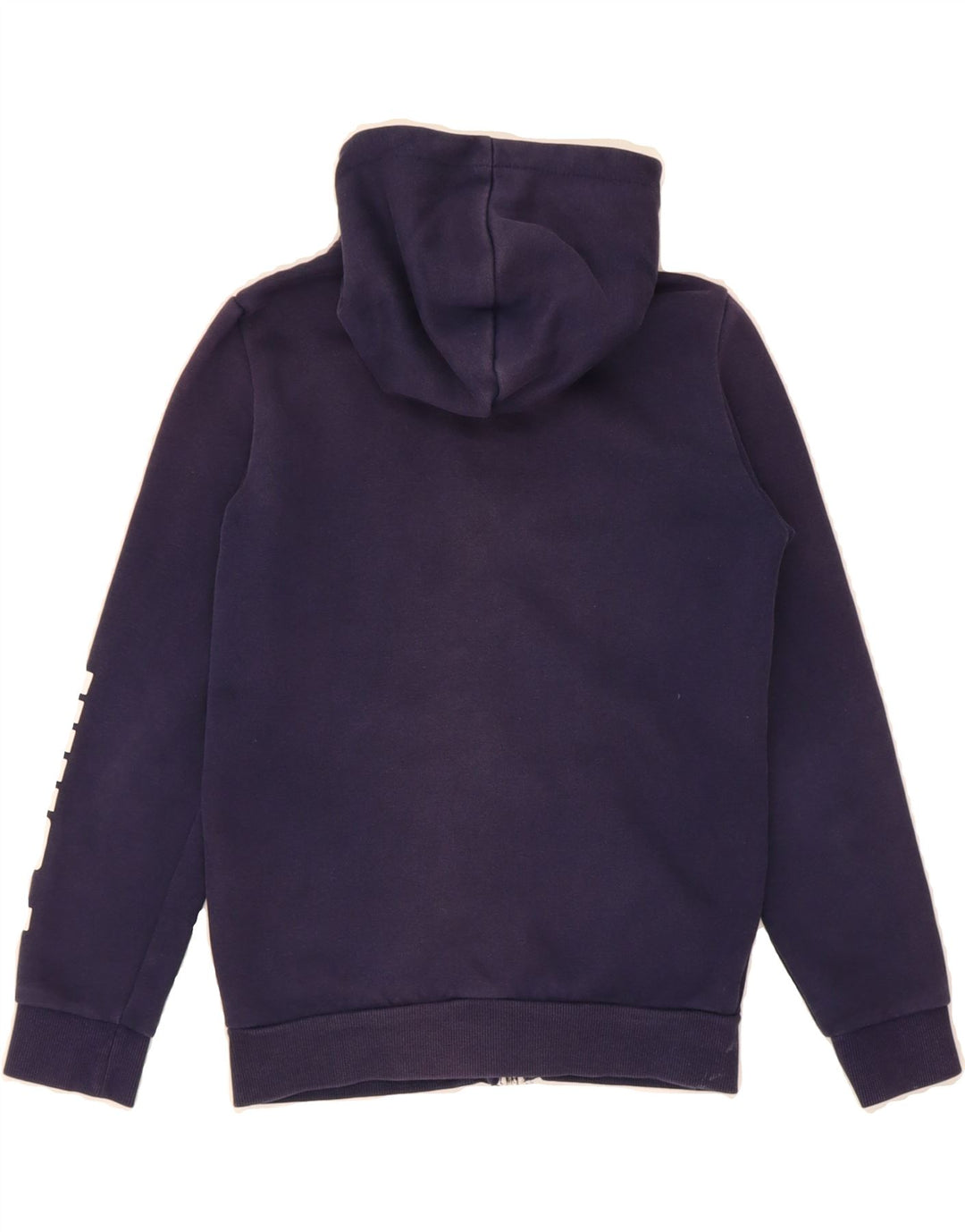 PUMA Boys Graphic Zip Hoodie Sweater 9-10 Years Navy Blue Cotton Vintage Puma and Second-Hand Puma from Messina Hembry 