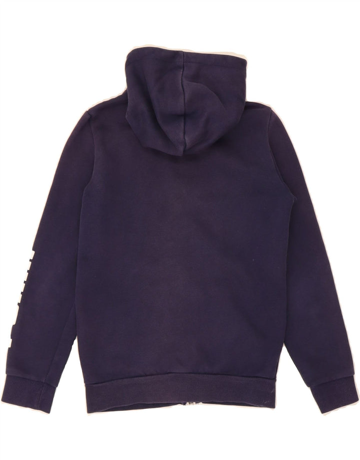 PUMA Boys Graphic Zip Hoodie Sweater 9-10 Years Navy Blue Cotton Vintage Puma and Second-Hand Puma from Messina Hembry 