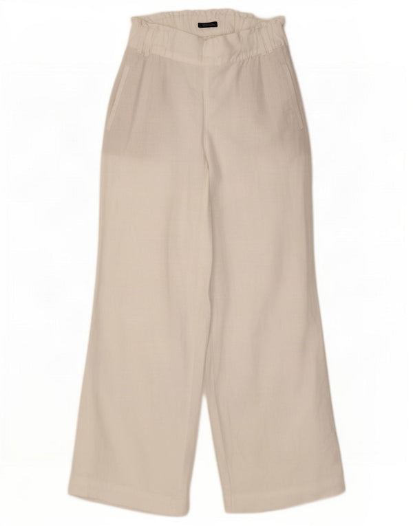 Calça feminina reta casual Marks & Spencer Reino Unido 10 pequena W27 L30 branca