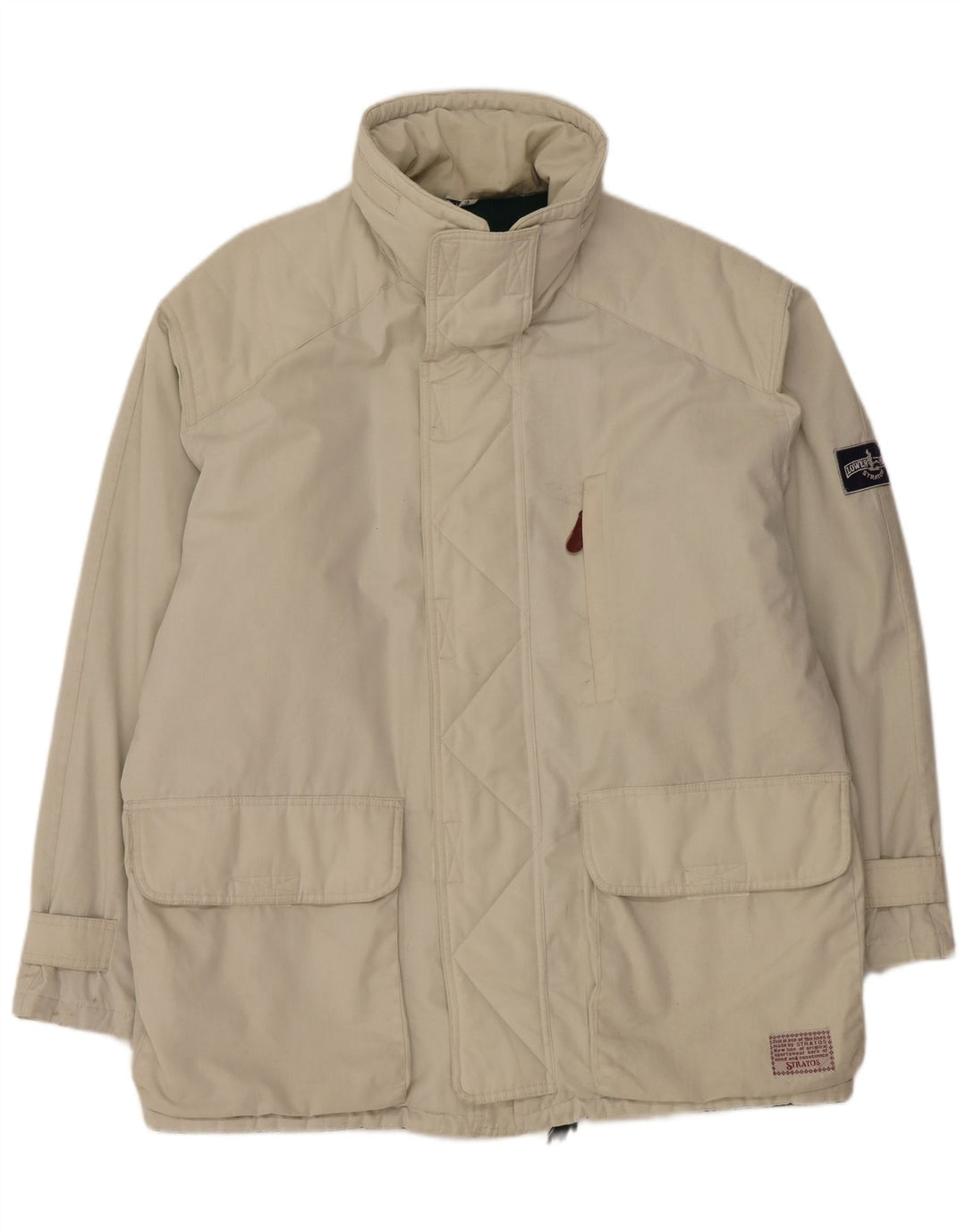 Jaqueta corta-vento masculina Stratos com capuz UK 42 XL algodão branco