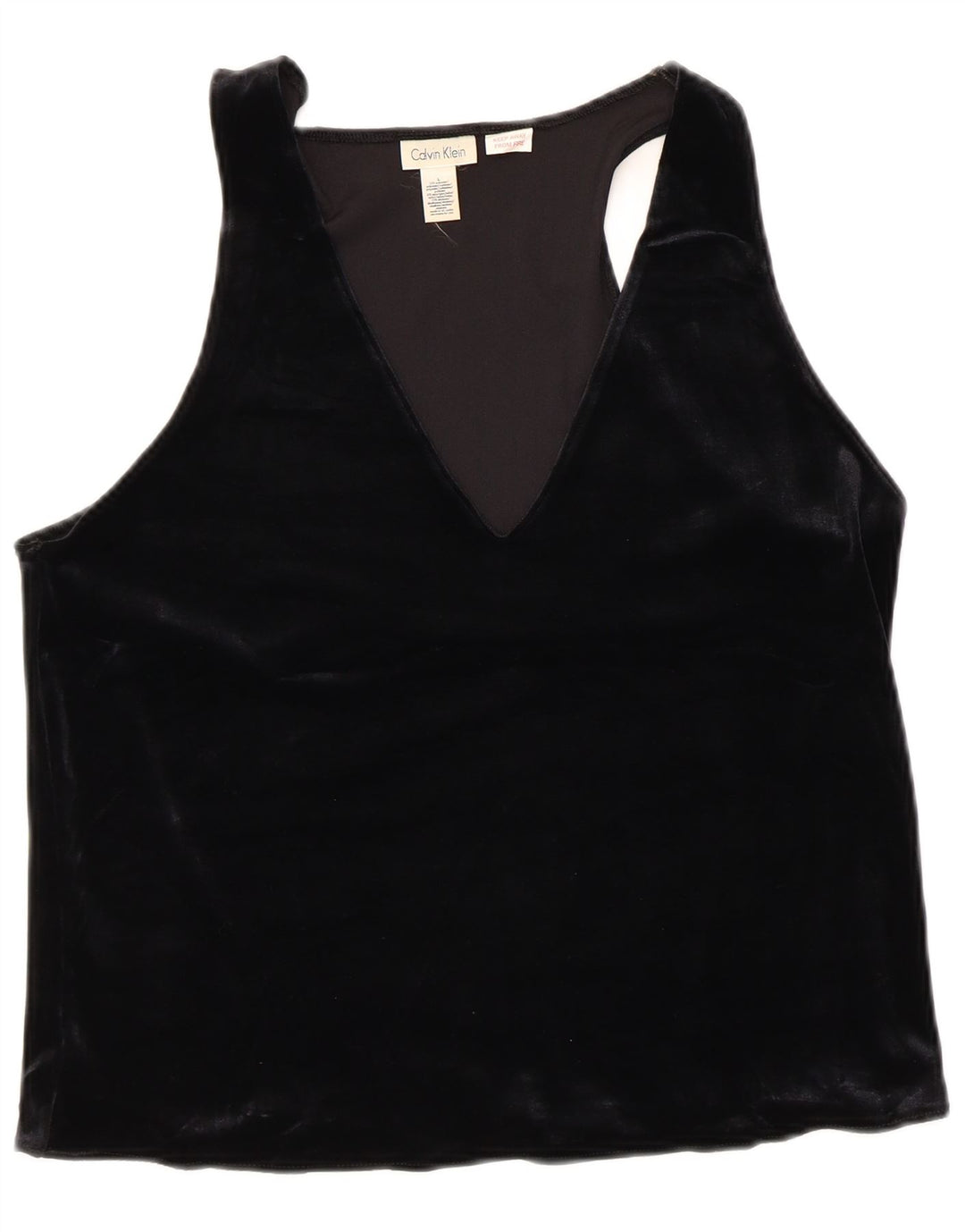 Blusa feminina sem mangas CALVIN KLEIN Reino Unido 14 grande poliéster preto