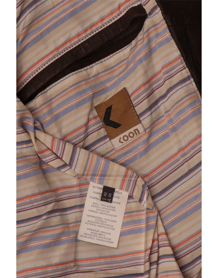 Jaqueta de couro masculina vintage IT 48 marrom médio