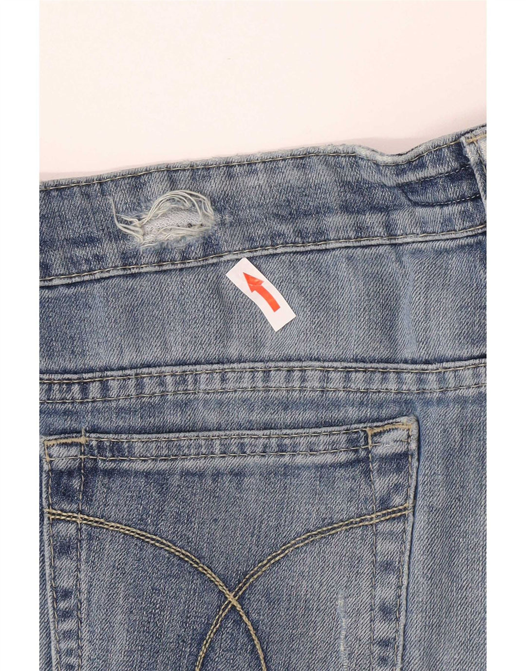 Calça jeans feminina Calvin Klein desgastada slim W32 L33 azul