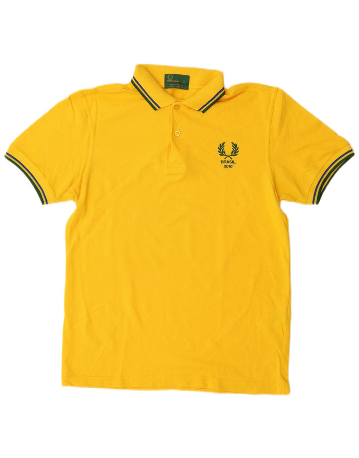 Camisa polo masculina FRED PERRY algodão amarelo médio