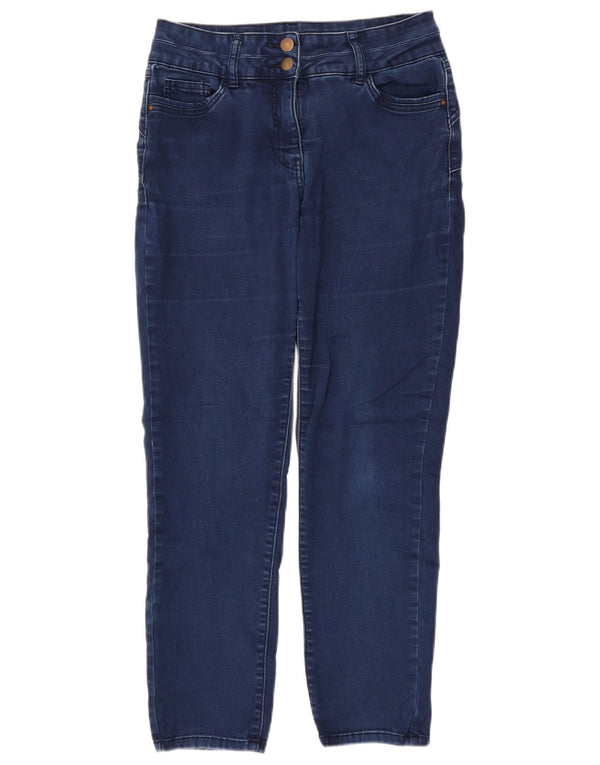 Jeans retos femininos M&Co Reino Unido 12 médio W32 L28 algodão azul marinho