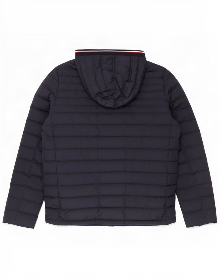 Jaqueta acolchoada com capuz masculina Tommy Hilfiger Reino Unido 40 grande poliéster azul marinho