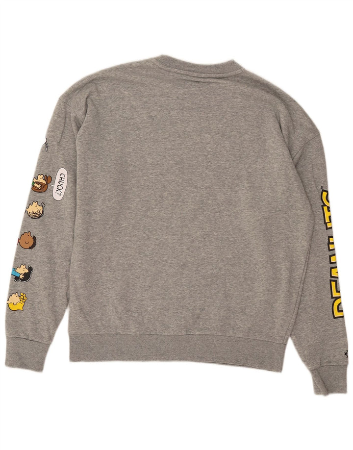 Converse Mens Peanuts Graphic Moletom Jumper Médio Algodão Cinza