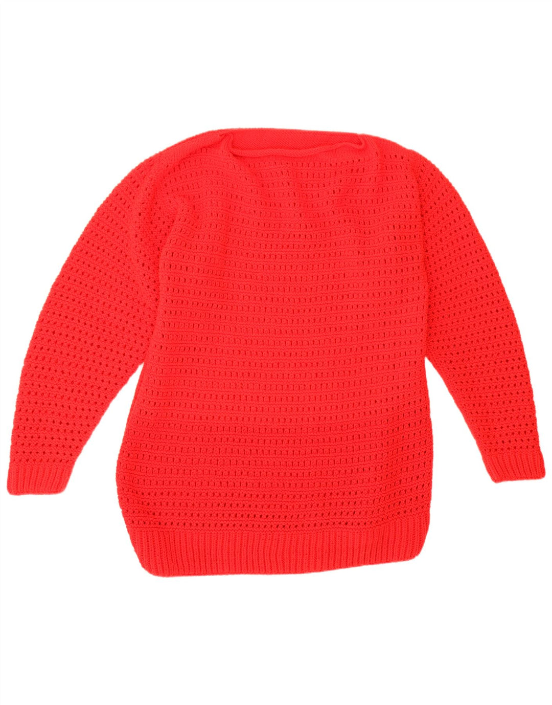 Suéter masculino vintage com gola canoa UK 12 vermelho médio