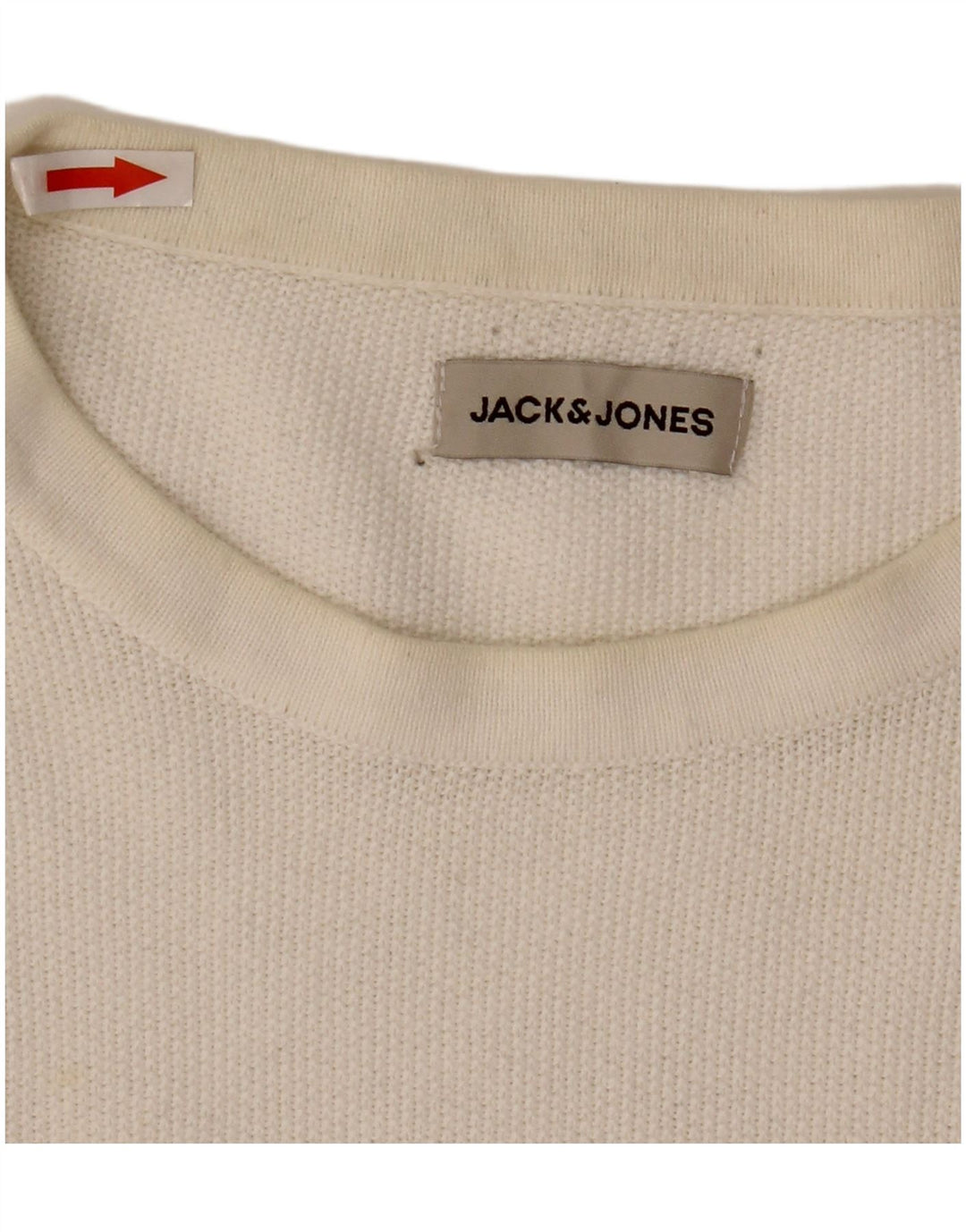 Suéter masculino Jack & Jones com gola redonda, grande algodão branco